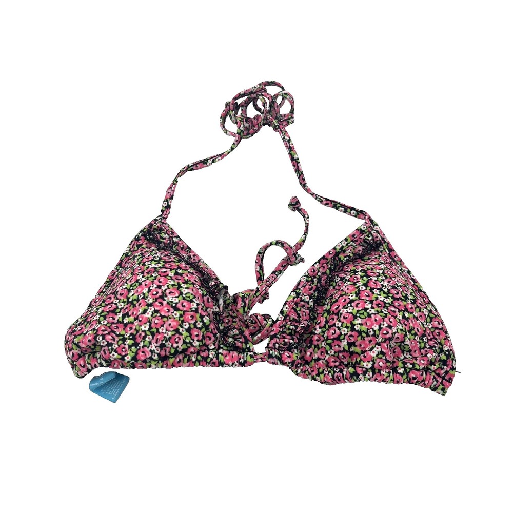 Victoria's Secret Pink Bikini Triangle Top String Pink Floral L
